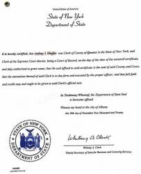 中國人在美國辦理授權(quán)委托書公證認(rèn)證樣本